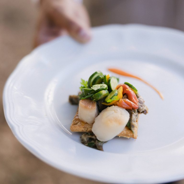 Sablé conté et vierge de légumes